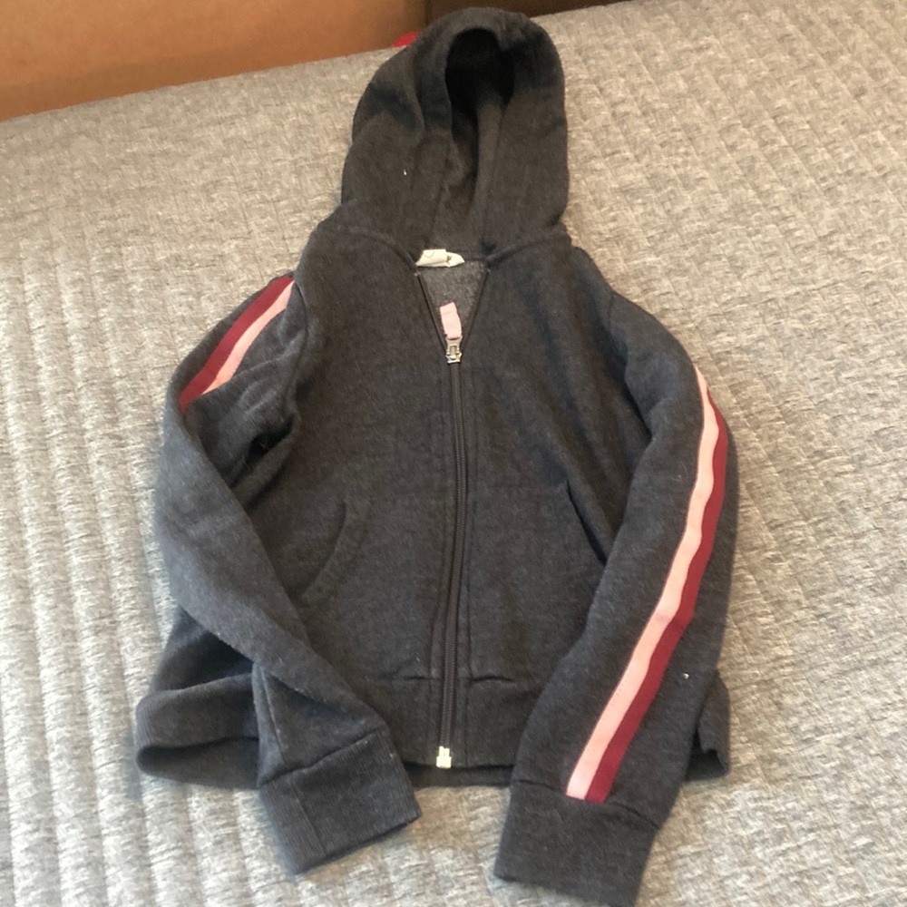H&M Basic Gray and Pink Hooded Sweatshirt